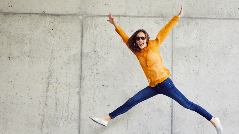 Woman Leaping for Joy