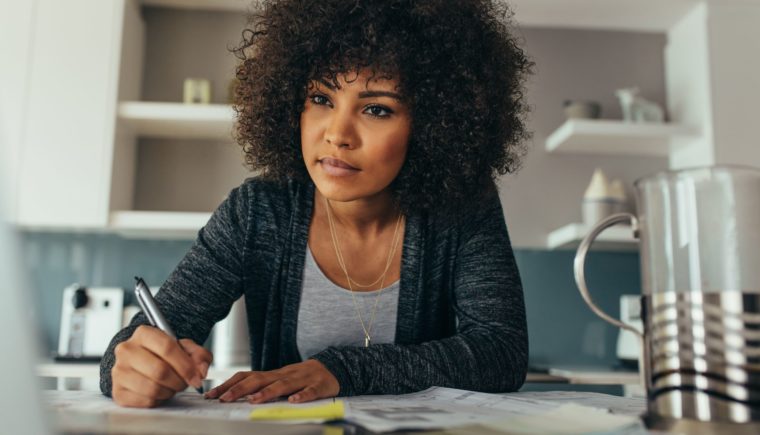 Woman Working at Table 2500