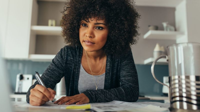 Woman Working at Table 2500