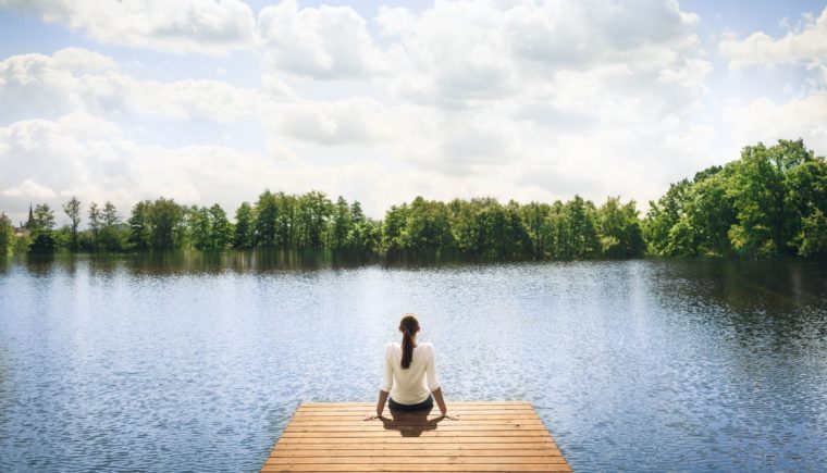 Woman on Dock Looking at Water 2500