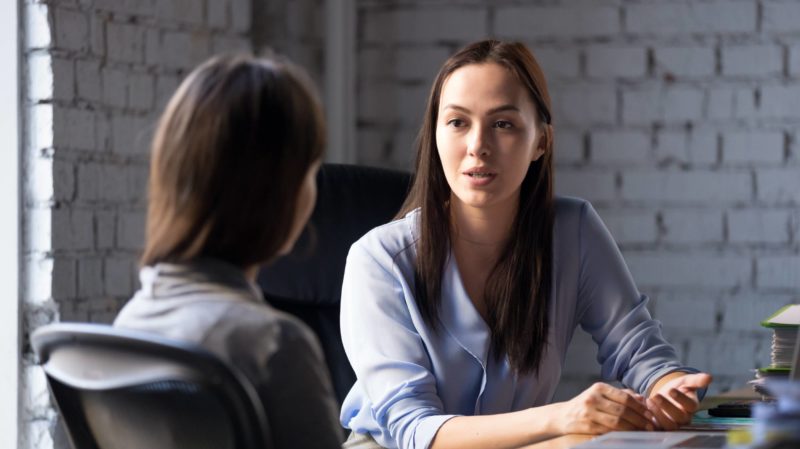 Two Women Having a Discussion