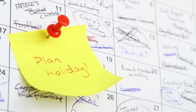 Busy Calendar with Plan Holiday Note