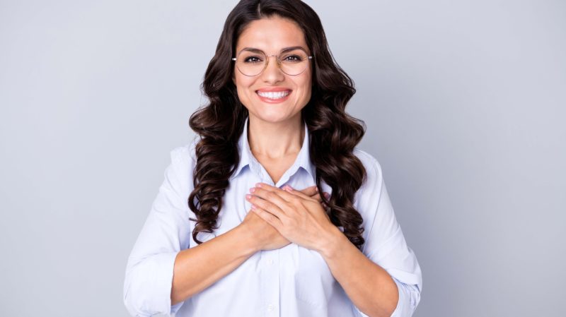 Woman holding heart