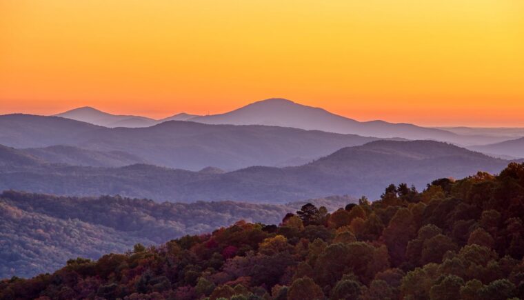 Mountains at sunset