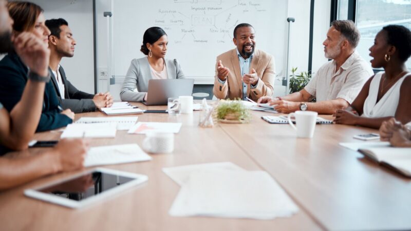 Team meeting in an office